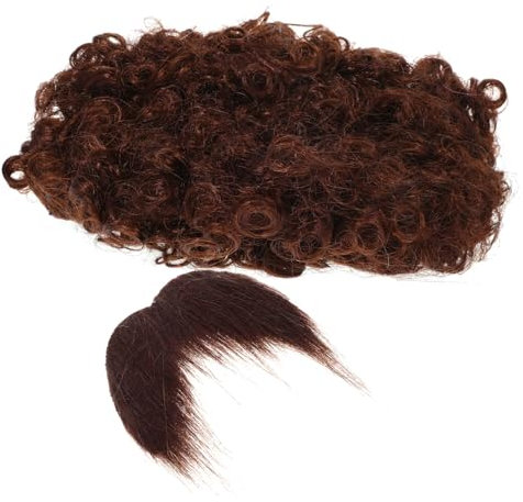Toyvian 1satz Cosplay Afro Perücke Und Schnurrbart Braunes Piraten-kostüm-accessoire Für Halloween Und Mottopartys Für Und Styling Für Kreative Charakterdarstellung