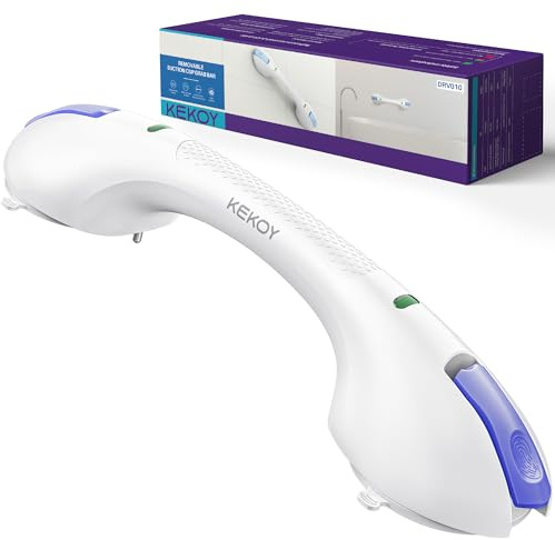 KEKOY Agarraderas Baño para Mayores con Indicador, Agarrador Ducha para Personas Mayores y con Discapacidades – Asidero de Ducha Seguro y Resistente, Sin Taladrar y Desmontable (Púrpura*1, 44.5 cm)