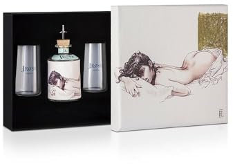JROSE GIN nr 1 QUADRO luxury box con 2 bicchieri