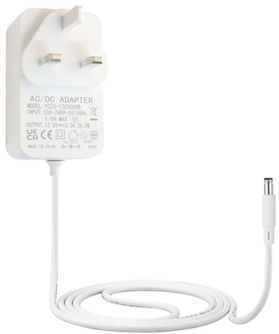 12V Power Adapter for BT-Openreach Ont Echolife-Hg612-Fibre-Optic-Modem, 12V 3A Power Supply Adapter, 100-240V 50/60HZ, 5.5 X 2.1mm Compatible with Desk Lamp Atomizer Camera Router White