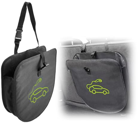 TOATELU Sac de rangement pour voiture électrique 38 x 37 cm - Sac de câble EV portable en tissu Oxford imperméable, organiseur de câble de charge et de chargeur, accessoires