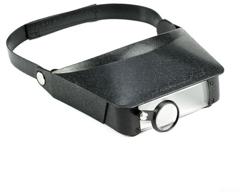 Slimline Kopfbandlupe mit 1,5X/3X/9,5X/11X austauschbaren Linsen für Lesen und Nahaufnahmen von Detailarbeiten