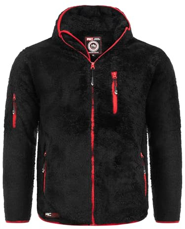 Rock Creek Herren Jacke Fleecejacke Outdoor Wanderjacke Pullover Zip Hoodie Herrenjacke Fleece Winterjacke Teddyfell Strickfleecejacke mit Kapuze S-5XL H-418