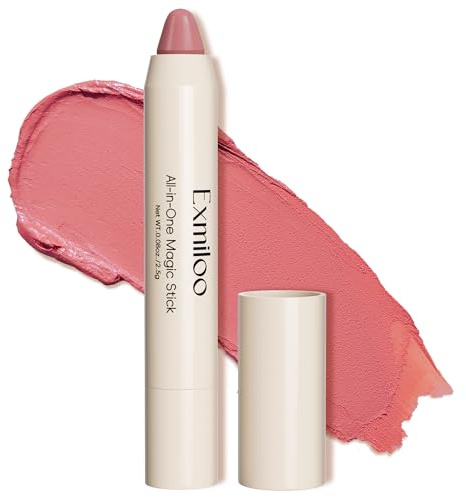 Exmiloo Creme Blush Stick, Universal Rose, Natürliches Rouge | Dusty-Rose Creme Blush Stick für Natürliche Wangenfarbe, Cremig, Aufbaubar, Fingerblendbar und Ideal für Touch-ups