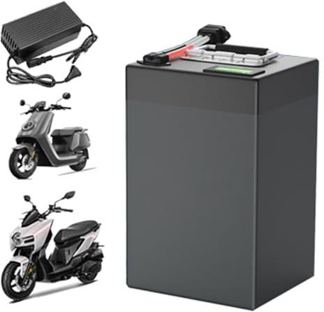 HJGHY 48v,80Ah, Batterie au Lithium pour Moto électrique 48 V, 60 V et 72 V (45 Ah, 55 Ah, 65 Ah et 80 Ah) avec Chargeur, Compatible avec Les Moteurs de cyclomoteurs et Motos de 0 à 3 000 W.