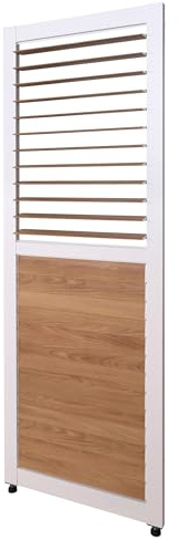 BERLINLODGE Lamellenwand für Pergola | HxB 220x68 | Lamellenpaneel Modul Paneel Seitenwand | Weiß | Holzoptik | Aluminium