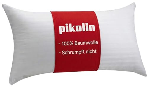 PIKOLIN Kissenbezug 75 x 50 cm aus 100% Baumwolle. Hochwertiges Cutí-Gewebe, Einlaufsicher, Atmungsaktiv und Extraweich, Mit Reißverschluss, Waschbar bis 60°C