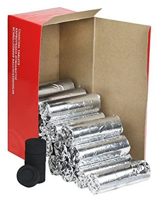 NKlaus 240 Stück Räucherkohle Ø 27mm schnellzündend 20 Rollen Set 40163