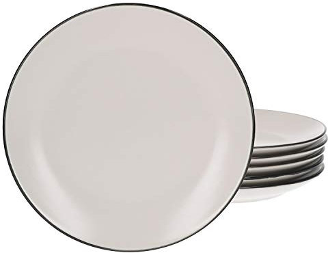 Van Well 6er Set Kuchenteller Campo creme | Ø 19.5 cm | 6 Personen | Dessertteller | Servierteller | Gastro | edles Keramik-Geschirr