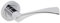 Curved Internal Chrome Door Handles Set on Rose - Polished Chrome 50mm Diameter