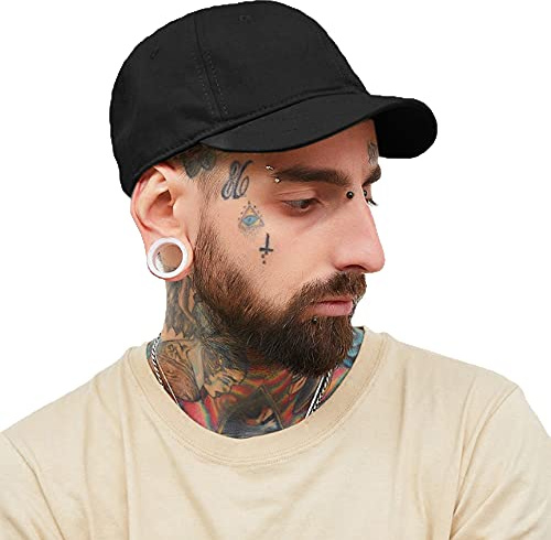 Clape Short Brim Baseball Cap Cotton Adjustable Unisex Short Peak Hat | Curved Brim,Unstructured,Solid Color Short Bill Hat for Streetwear,Casual,Hip Hop,Daily Wear