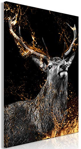 decomonkey Bilder Abstrakt Hirsch 80x120 cm 1 Teilig Leinwandbilder Bild auf Leinwand Vlies Wandbild Kunstdruck Wanddeko Wand Wohnzimmer Wanddekoration Deko Modern Tiere