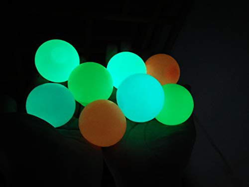 8 Stück Klebebälle, Dekompressionsspielzeug, Leuchtbälle, fluoreszierend, klebrig, Zielball, leuchtet im Dunkeln, Deckenbälle, Stressabbau-Bälle für Erwachsene und Kinder