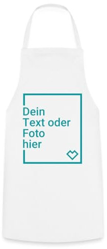 Spreadshirt Personalisierbare Kochschürze Selbst Gestalten mit Foto und Text Wunschmotiv Kochschürze, One size, weiß