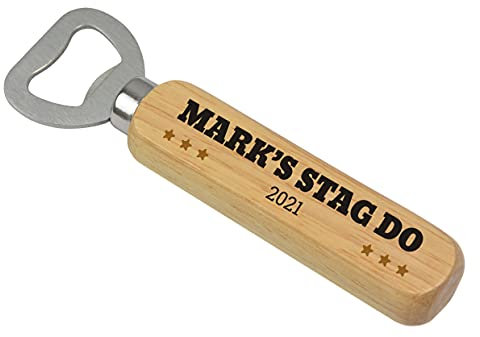 Stag Do Gifts For Men, Personalised Wooden Beer Drinks Bottle Opener Gifts For Best Man Usher Groomsman, Stag Party Presents For Men Him Friends, Stag Night Ideas
