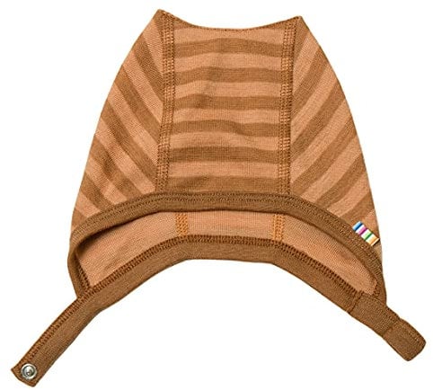 Joha Baby Jungen Mädchen Mütze Merinowolle, Größe:37, Farbe:Copper Stripe