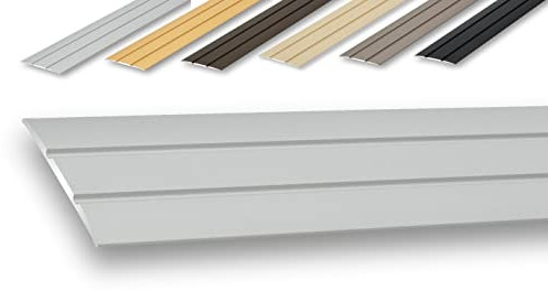 (9,49 EUR/m) Übergangsprofil 38 x 1700 mm silberfarben zum Schrauben flach Nahtdeckprofil Dehnungsfugenprofil Abdeckleiste Übergangsleiste