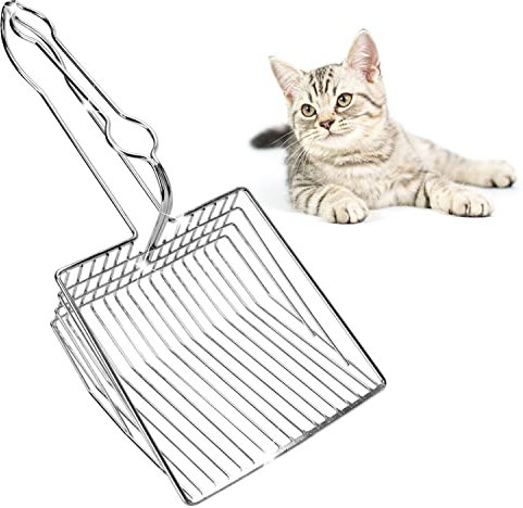 Nobleza Pelle à litière pour Chat, Pelle Profonde pour tamisage Rapide, Pelle à litière pour Chat en Acier Inoxydable,Facile à Nettoyer pour Animaux Chats et Chiens