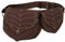 GURU SHOP Festival Ethno Sidebag, Gürteltasche, Elfen Bauchtasche - Dunkelbraun/beige, Unisex - Erwachsene, Baumwolle, 15x40x4 cm