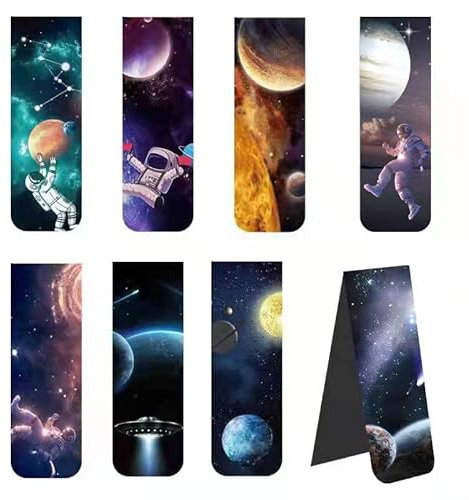 JIJICZ Magnetisch Lesezeichen 8 STK Raum Thema Magnet Seite Marker Set Bookmark Clip für Kinder Jungen Lehrer Leseschule Home Office Zubehör