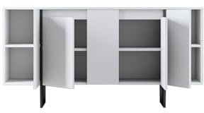 Dmora Credenza Betel, Buffet da Soggiorno, Madia da Salotto, Dispensa da Cucina, 160x35h80 cm, Bianco e Nero