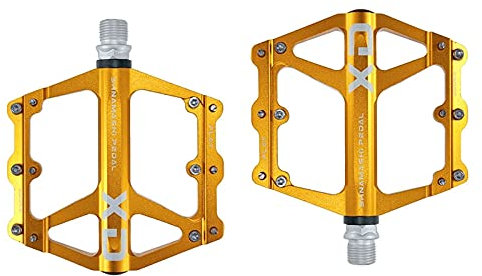 Pedale Fahrrad MTB Fahrradpedale Fahrradpedale 9/16 Zoll Spindel Universal Cycling Pedale CNC Aluminiumlegierung Leichtes Fahrradpedale Fahrradpedale (Color : Gold)