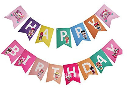 LOL Happy Birthday Girlande,Geburtstag Deko Geburtstagsgirlande Geburtstagsdeko Banner für Mädchen Jungen 1. 18. 21. 30. Jedes Alter
