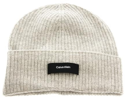 Calvin Klein Daddy Wool Rib Beanie Egret