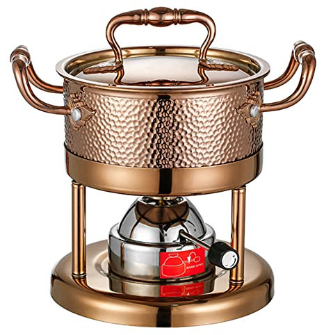 Sets de réchauds Ronds et de réchauds à Buffet, réchauds en Acier Inoxydable avec casseroles et Supports de Combustible pour Les fêtes, Les dîners et la Restauration/Rose Gold