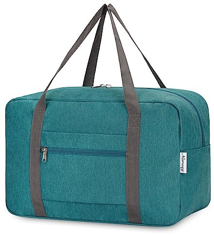 für Ryanair Handgepäck 40x20x25 & Handgepäck Tasche für Flugzeug - Faltbare Reisetasche Damen & Weekender Damen - Handgepäck Koffer 20L (Blau Grün)
