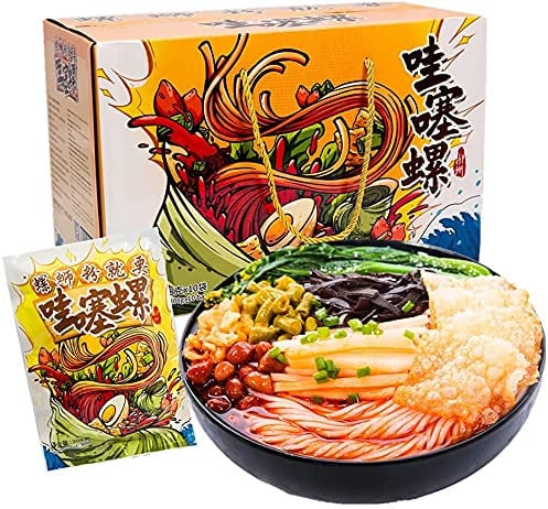 柳州螺蛳粉 Liuzhou Luosifen 308g*10 Bag, Guangxi Specialty Screw Powder,Liuzhou Rice Noodles,hot and Sour Noodles, hot and Spicy Rice Noodles, Instant Noodles