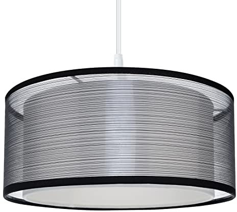 Frideko 2 Tier Light Shade Ceiling - Modern Black Lampshade for Ceiling Lights, Bedroom Lights Ceiling Lamp Shades for Living Rooms, Hallways, and Lounges (30cm)