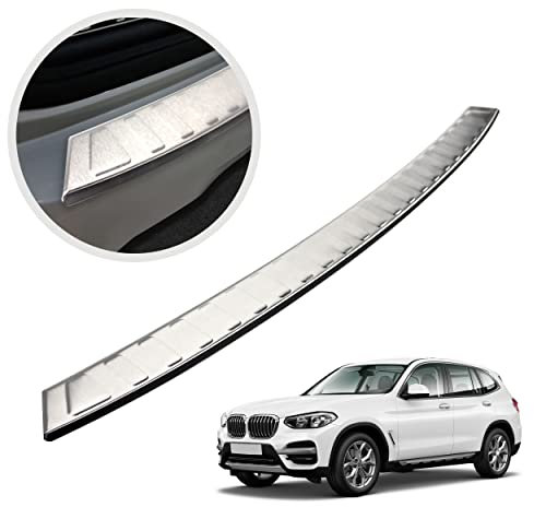 CHROMEMASTER | Ladekantenschutz Stoßstangenschutz | Kompatibel mit BMW X3 G01 ab Bj. 2017 | Gebürsteter Edelstahl, Silber matt | Lackschutzleiste Sichert den Heckstoßfänger vor Kratzern