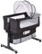 LANTUS Babywiege Stubenwagen Reisebett Kinderbett klappbar Babybett Beistellbett Schaukelwiege mit Schaukelfunktion inkl. Moskitonetz, Matratze und Tasche (92 * 58 * 70-90cm (schwarz))