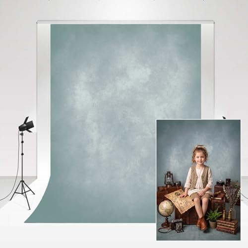 Kate Backdrop 1.5 * 2.2m/5 * 7ft Green and Cyan Photography Background with Classic Texture