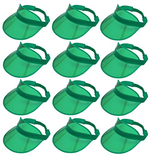 Beevarn Sonnenblenden-Hüte für Damen, transparent, Outdoor, Poker, Vintage, 80er-, 90er-Jahre, niedlich, Bingo, Junggesellinnenabschied, Braut, Sport, Golf, Party, 12 Stück