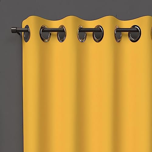 Soleil d'Ocre Tenda con occhielli, oscurante, Giallo, 140 x 250 cm