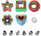 Set di 26 stampi da forno colorati per bambini, per panini, per biscotti, biscotti, biscotti da forno, biscotti per pan di zenzero, con 6 beccucci di montaggio e 1 convertitore (cuore, stella,