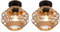 LIGKIN 2 Stücke Deckenleuchte Vintage Boho Rattan Lampe Hängelampe, E27 Metalle Geflochten Lampenschirm Deckenlampe, Ø20CM Rustikal Industrielle Deckenleuchten für Schlafzimmer Kindergarten Korridor