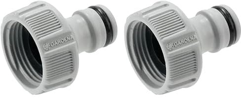 GARDENA tap Connector 26.5 mm (G 3/4 inch): Adapter for Connecting a Water Hose, Anti-Splash Technology, Frost-Proof, Original System, Packed Loose (18221-20) (Pack of 2)