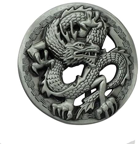 LKMY Herren-Gürtelschnalle, chinesischer Drache, 3D-Gürtelschnalle, mythisches Thema, authentisches Drachen-Design, Vatertag, Accessoire