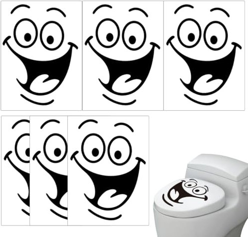 FKWKUW Wc Aufkleber 6 Stück Witziger Wandaufkleber Aufkleber Wc Sitz Toilettensitz Wandtattoo In Deiner Deckel Schließen Wand Aufkleber Sticker