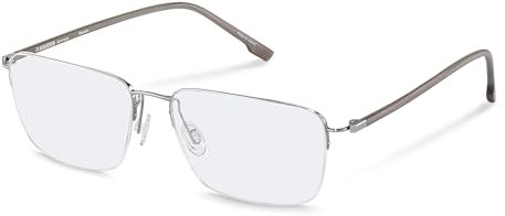 Rodenstock Quadratisch Titan Brillen in Silver, Light Grey für Herren, Brille mit Sehstärke, optional mit Sonnenbrillen tönung oder Blaulichtfilter (Modell R7142)