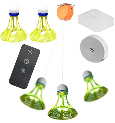 Fellflying Badminton-Trainerset – Leuchtendes Badminton-Trainerset Für Den Innenbereich | Badminton-Rebound-Trainer | Tragbares Badminton-Trainingsgerät Für Das Solo-Rebound-Training