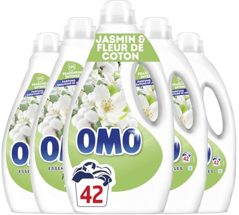 OMO - Lessive liquide Prendre l'air - 210 lavages - Jasmin et Fleurs de Coton - propreté éclatante & parfum longue durée aux essences naturelles (lot de 5x42)