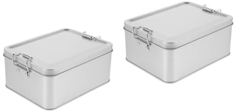 Cabilock Caja De 2 Piezas Caja De Galletas De Hojalata Latas De Cajas De Galletas Molde De Pastel Lata Vacía Estaño Latas De Embalaje Con Tapas Tarro De Dulces Botes