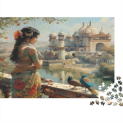 India 1000 Piece Puzzle for Adults 1000 Pieces Puzzle Jigsaw Puzzles Indian Culture Educational Games Relax Puzzles Games Impossible Puzzles Games Gift 1000pcs (75x50cm)
