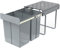 FIVMEN Poubelle de cuisine encastrable, 3 compartiments, extensible, avec rails télescopiques, système de tri sélectif, gris, 1 x 20 l + 2 x 10 l