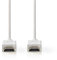 NEDIS Cable HDMI de alta velocidad con Ethernet - Conector HDMI - 4K @60Hz - ARC - 18 Gbps - 2.00 m - redondo - PVC - blanco - etiqueta