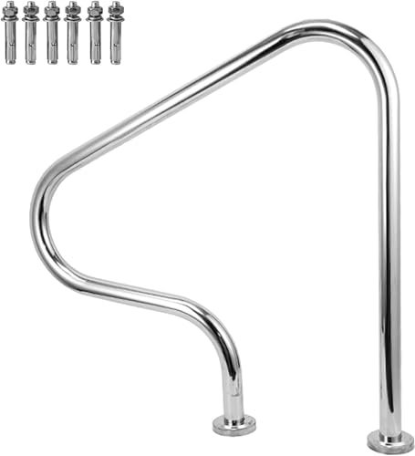 Edelstahl Pool Handlauf für Schwimmbäder Silber Outdoor Sicherheit Einstiegshilfe Haltegriff